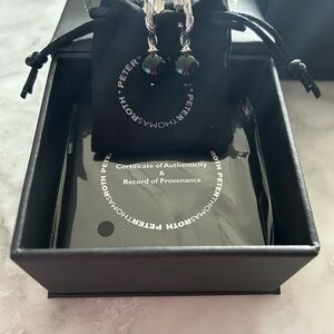 New Peter Thomas Roth Silver and Black Onyx Earrings